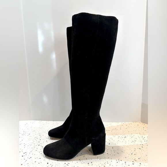 Splendid Black Suede‎ Leather Knee High Tall Boots - Picture 3 of 14